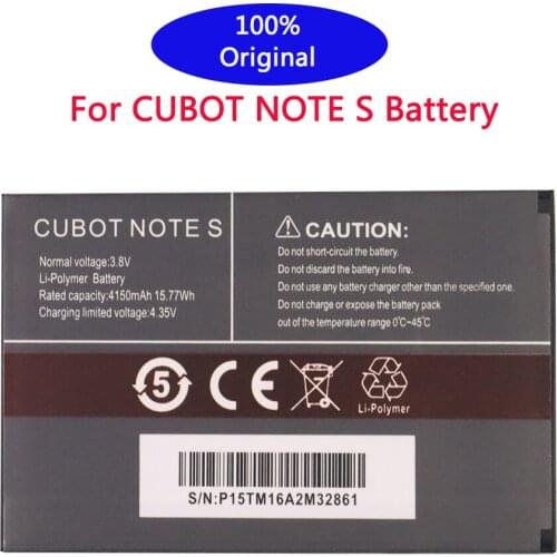 100% New Original for CUBOT Note S Battery 4150mAh Replacement backup battery For CUBOT Note S Cell Phone