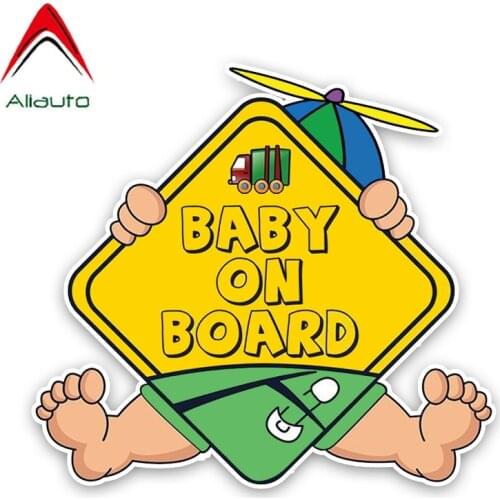 Aliauto Lovely Car Sticker Baby on Board Cartoon Vinyl Decal Cover Scratches for Peugeot 3008 Golf 6 Harman Kardon, 15cm*14cm