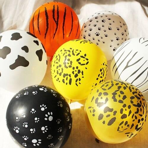 Childrens birthday balloon 12 Inch Paw Print Leopard Print Latex Balloon Animal Ball Birthday Wedding Party Festive Decorations