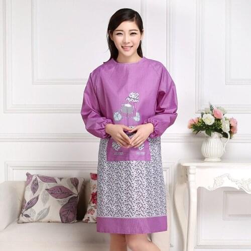 Home kitchen adult long-sleeved one-piece waterproof apron gown Couple Fashion Kitchen Partner Adult Bibs kitchen accessories