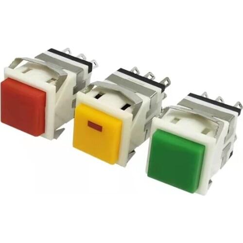 KD2-21 Green/Red/Yellow/Blue Cap 2 NO 2 NC W Light Lamp LOCK Type Push Button Switch