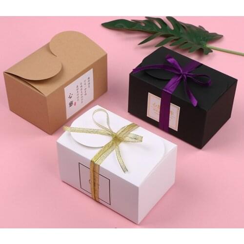 Korean Bake Packaging White Pairs Boxes Crackers Sugar Cakes Chocolate Packing 350 Grams White Pape Kraft Paper Box 10pcs/lot