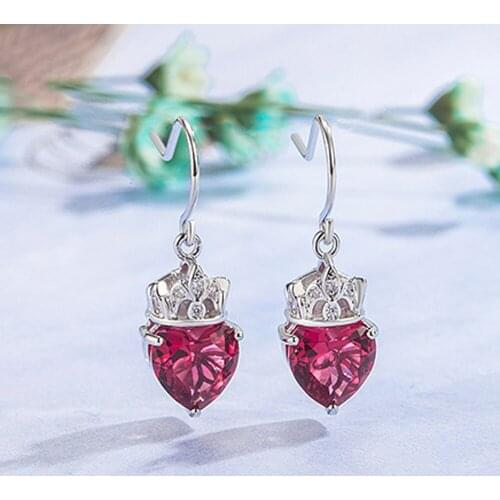 Crown Earrings For Women Crystal Earings Female Ears Jewelry Party Body Accessories
