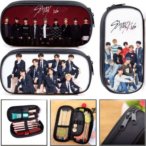 KPOP Stray Kids pencil bag women makeup bag Stray Kids MINHO JISUNG WOOJIN CHANGBIN FELIX teenager pencil box Cosmetic Cases