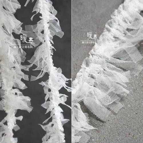 Tassel Lace Trim Wrinkle Mesh Tassel Hand DIY Patchwork Collar Skirt Dress Trimming Tassel Sewing Fringe Designer Accessories
