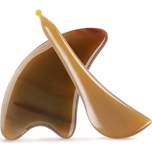 Guasha Board Yak Horn Acupoint Stick Face Massager Facial Eye Scraping Massage Acupuncture Therapy Body Relaxation Gua Sha Tool