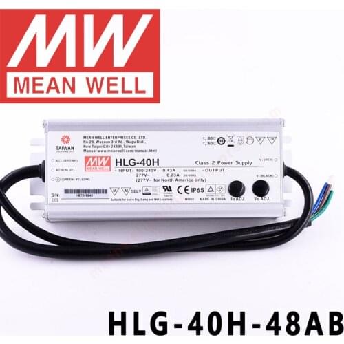 Mean Well HLG-40H-48AB for Street/high-bay/greenhouse/parking meanwell 40W Constant Voltage Constant Current LED Driver