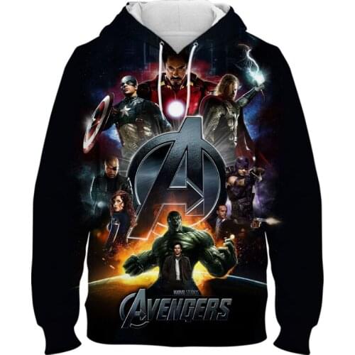 The Avengers Male Hooded Sweatshirts Spring Autumn Casual Children Clothing Marvel 3D Printed Men Women Hoodies