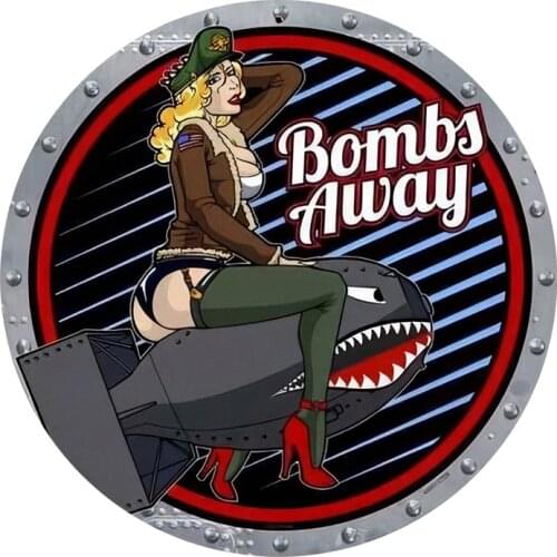 S50269# 10/13/15/17CM Personality PVC Decal PinUp Girl Bombs Away Waterproof Car Sticker on Motorcycle Laptop Decorative