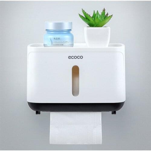 Wall Mount Toilet Paper Holder Tissue Boxes Waterproof Toilet Paper Tray Roll Paper Storage Box Organizer Bathroom Accessories