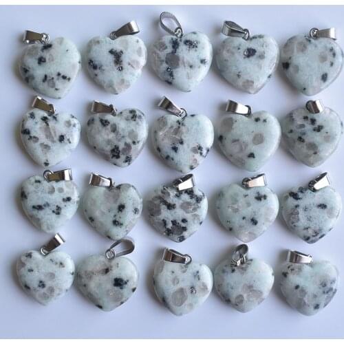 2020 new Natural Tianshan blue Stone good quality heart shape pendants for jewelry making 50pcs/lot Wholesale free shipping