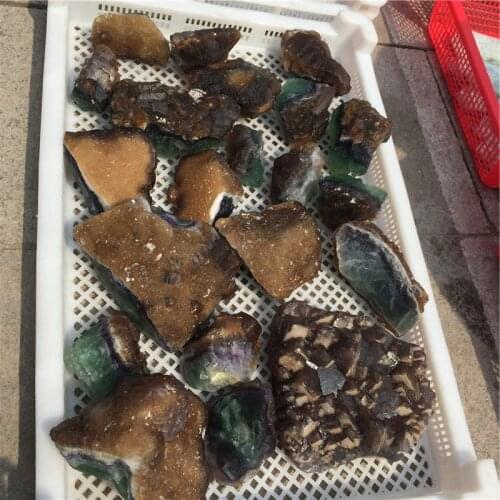 Wholesale Natural Fluorite Crystal Stone Rough Gemstone Cluster