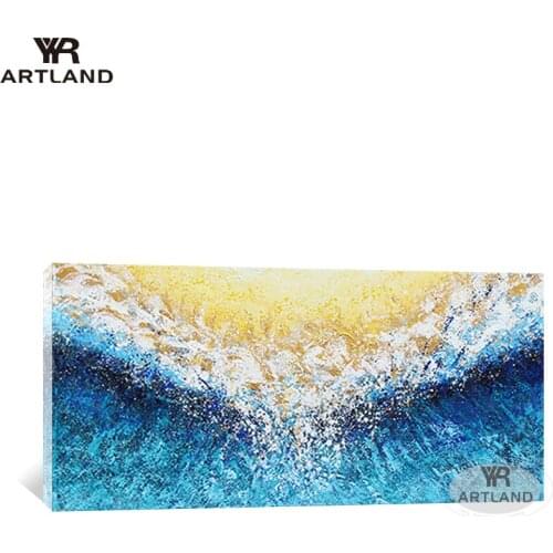 Original Hand-painting canvas oil painting for living room blue sea scenery wall art picture indoor decor for living room
