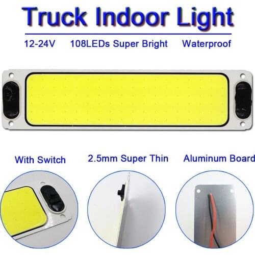 COB LED Truck Light Strip Waterproof Super Bright 20W Cold White Panel Lamp for Lorry Taillight Warn Light Head Lamp