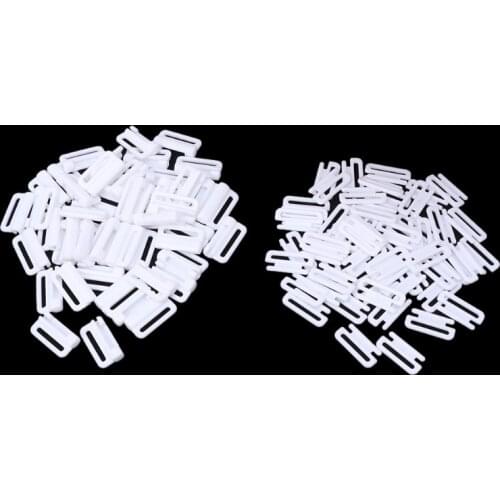 50x Craft Plastic Rectangle Tape Closure Hook Clasp Waist Extender Bra Clip Hook E56C