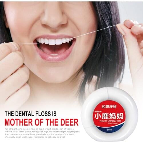 50m Flosser Oral Hygiene Teeth Cleaning Wax Mint flavored Teeth Flosser Floss Spool Toothpick Tooth Clean Adults