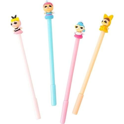 1pc Wholesale Creative Cartoon Cute Doll Pen Black Pen Creative Pen Stationery Wholesale