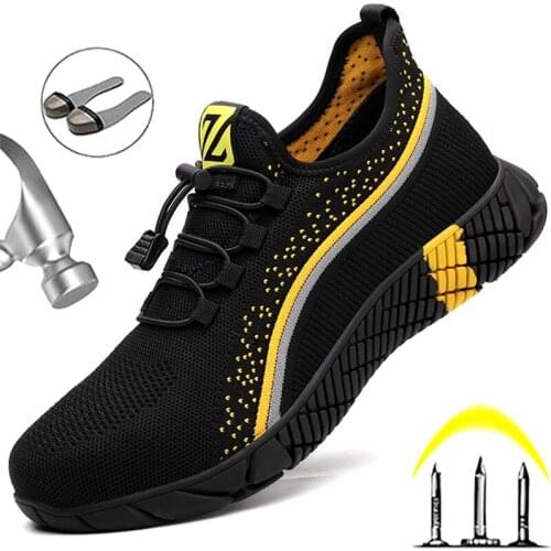 2021 New Safety Work Shoes Boots For Men Anti-Smashing Safety Shoes Steel Toe Boots Men Construction Safety Boots Work Sneakers