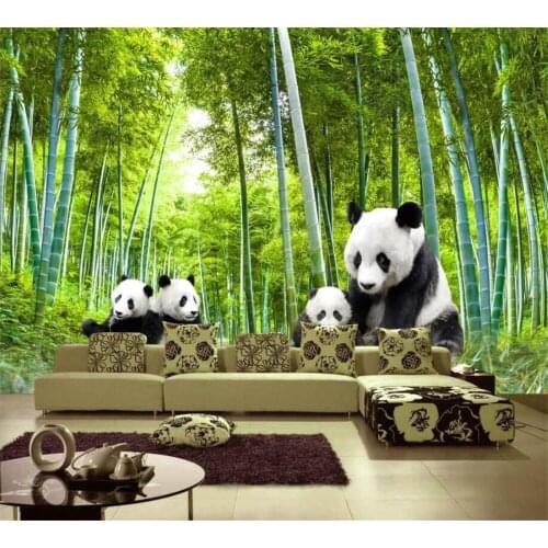 Beibehang Customized 3D wallpaper fashion mural modern panda bamboo forest landscape background wall home decoration painting