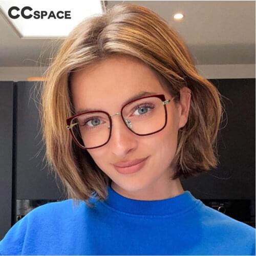 48192 Tr90 Plastic Titanium Square Cat Eye Glasses Frame Anti-Blue Light Retro Mens and Womens Optical Fashion Computer Eyegla