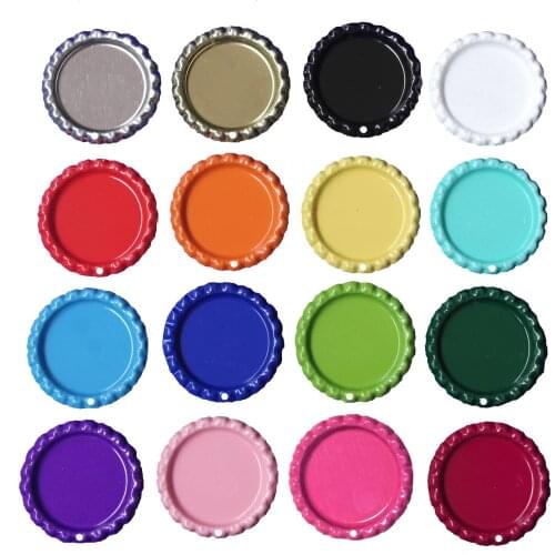 Free Shipping Chrome Flatten Bottle Caps for jewelry Pendant Earring Mking Metal Tinplate BottleCaps for 1 inch Domes With Hole