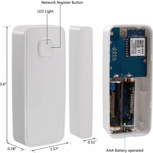 1Set Smart Home Security Wireless Door Alarm WiFi Window Door Sensor Detector Via App Control for Amazon Alexa Home