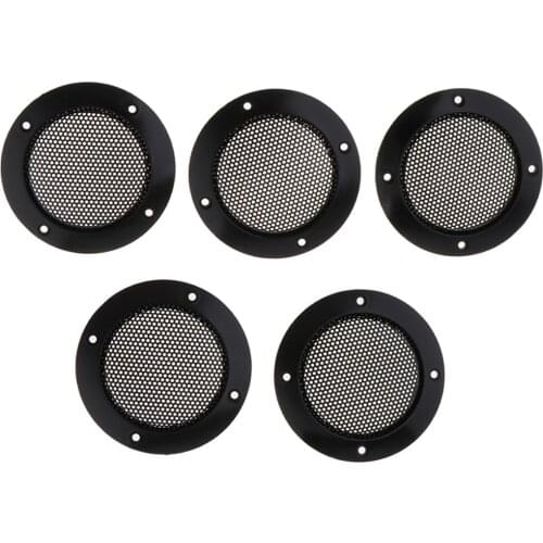5 Pieces Speaker Grills Cover Case with 20 pcs Screws for 5 Inches Speaker Mounting Home Audio DIY