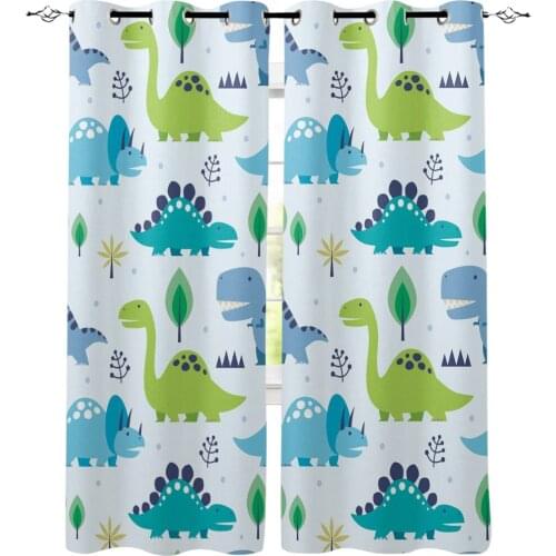 Color Dinosaur Cartoon Kawaii Window Curtain for Living Room Kids Room Bedroom Home Decor