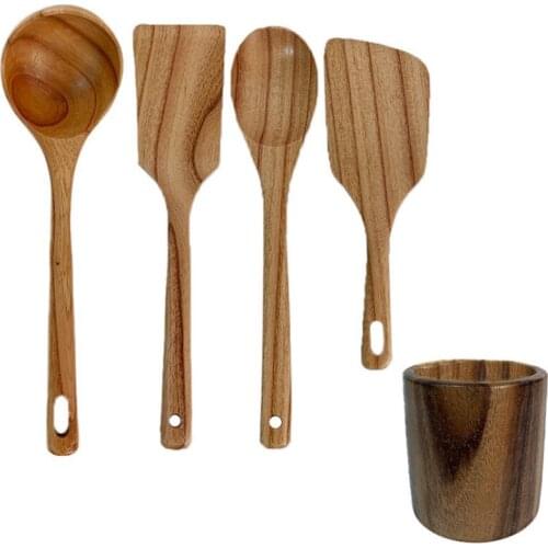Wooden Spatula Soup Spoon Rice Spoon Kitchenware Set Pizza Spatula Teppanyaki Wooden Spatula Salad Mixing Spoon