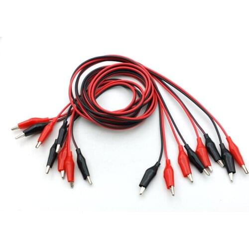 20set Dual Alligators Test Clip Lead Jumper about is length 1M Red + Black