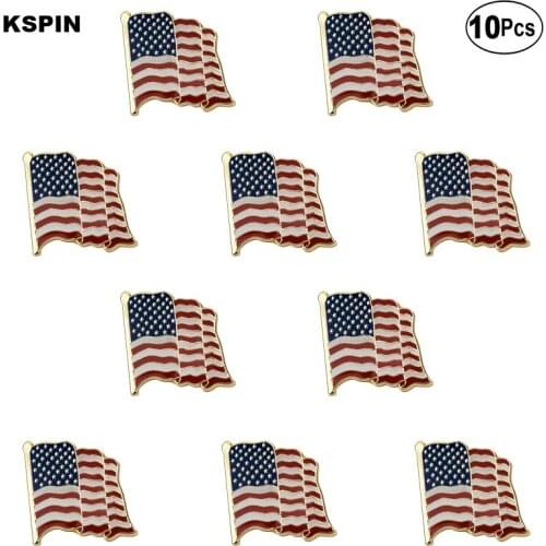 U.S.A Fly Shape Flag Lapel Pin Flag badge Brooch Pins Badges 10Pcs a Lot