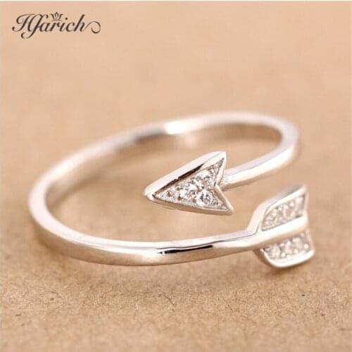 Hfarich Vintage Crystal Zircon Arrow RIng Adjustable Size Wedding Engagement Rings For Women Finger Accessories