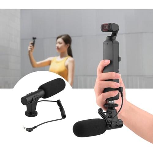 3.5mm Condenser Microphone Wired Interview Mic for DJI Pocket 2 Do-It-All Handle Gimbal Camera Audio Recording MIC Accessories