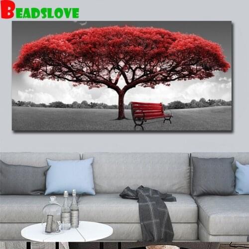 Red tree diamond painting full square round drill mosaic 5d cross stitch,Diy diamond embroidery g239