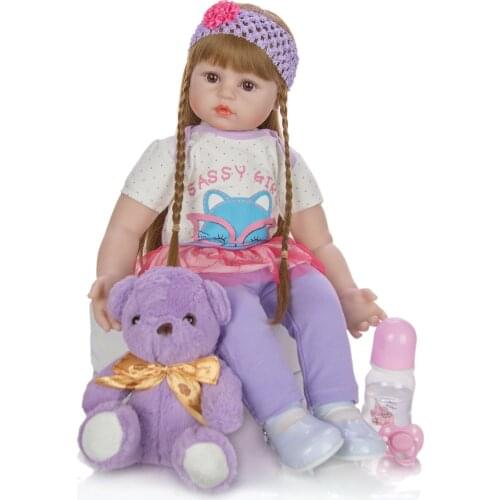 KEIUMI 24 Inch Elegant Reborn Baby toddler alive Doll 60 cm Soft Vinyl Cloth Body Princess Doll bebe reborn gift lol