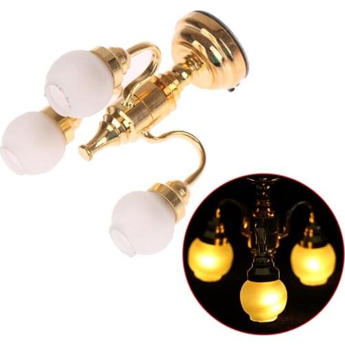 1/12 Miniature Dollhouse Ceiling Lamp Wall Light Desk Lamp Mini LED Lighting Home Decoration Doll Furniture Toy Can Be Bright