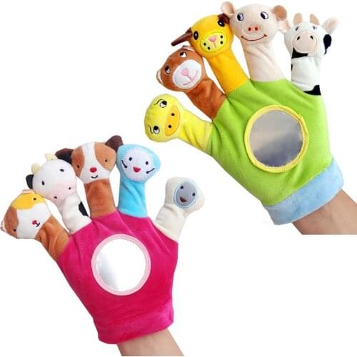 Cartoon Animal speaking story toys infant toddler boy girl toys bebe Early educational toy Cute baby hand puppet toy B1116