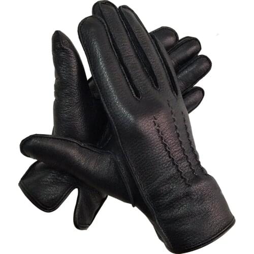 HighShine Men Cashmere Lined Deerskin Leather Dress Gloves Touch Screen Driving Wool Warm Winter Gloves