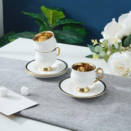 6 pcs set Simplicity ceramics Phnom Penh Goblet afternoon tea Bone china Coffee cup and saucer set
