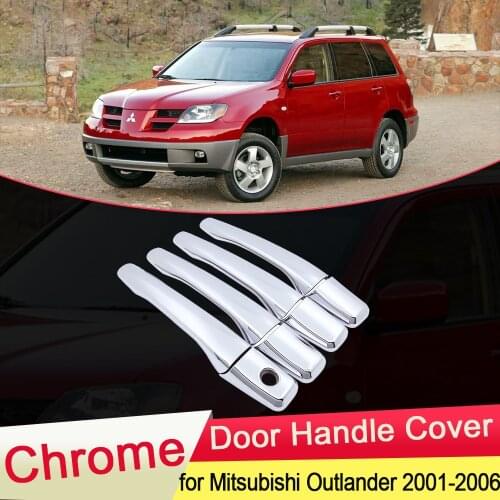 For Mitsubishi Airtrek Outlander 2001 2002 2003 2006 Chrome Door Handle Cover Trim Catch Car Cap Stickers Accessories Garnish