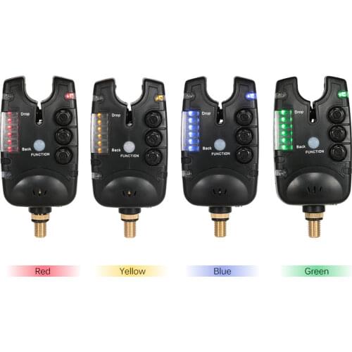 Lixada 6 LEDs Fishing Alarm Water Resistant Adjustable Tone Volume Sensitivity Sound Alert Fishing Bite Alarm for Carp Fishing