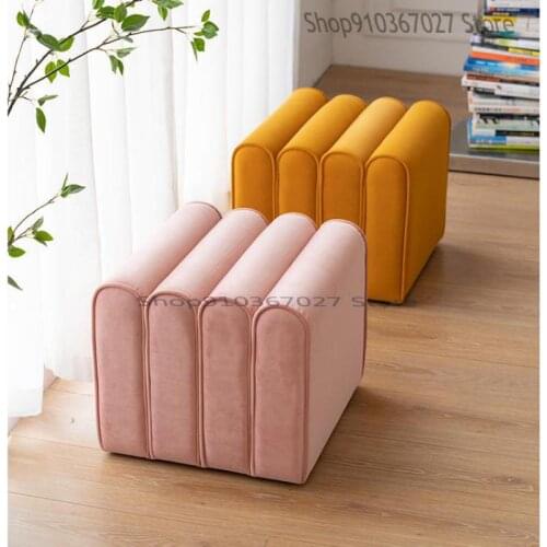 Nordic Light Luxury Shoe Stool Designer Pure Color Creative Living Room Stool Clothing Store Leisure Stool Bed End Stool