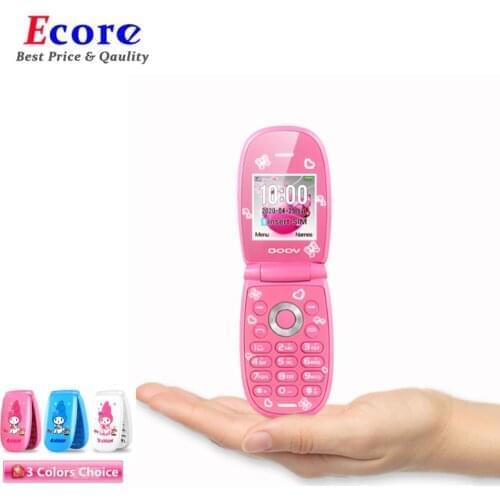 Original Doov W11 Mini Cute Student Porket Filp Cell Phone With 1850mAh Vibrate Bluetooth FM Radio MP3 Player Smallest Telephone