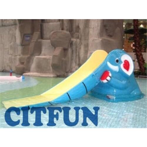 Fiberglass blue elephant kids water slide water playground; attractive water park accessory outdoor playground AG-001G