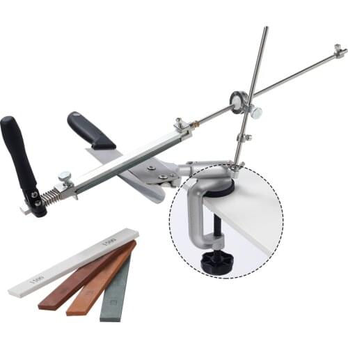Stainless Steel Knife Sharpener 360° Rotation Fixed-Angle Knife Sharpener Professional Kitchen Sharpening Tool With 4 Grindstone