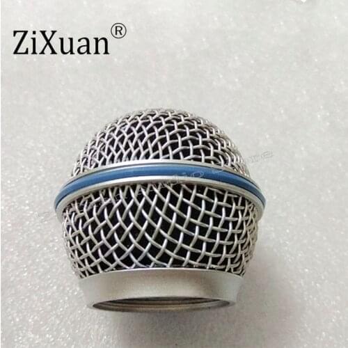 High Quality 2PCS Blue Steel Mesh Replacement Grill Ball Head Mesh Microphone Grille for Shure Sm58 ,Beta58A Wireless Microphone