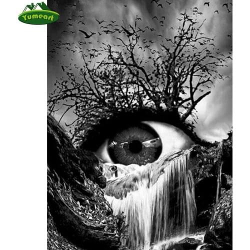 YUMEART Square Diy Diamond Embroidery"Eyes,Tears-fall,Branches,Crows"Full Drill Mosaic Diamond Painting Fashion Home Furnishing