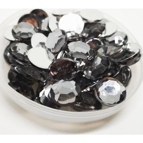 12MM Acrylic Flat Back Many Sizes Many Colors Half Round Facets Acrylic Rhinestone Glue On Acrylic Beads Dress Decorations DIY