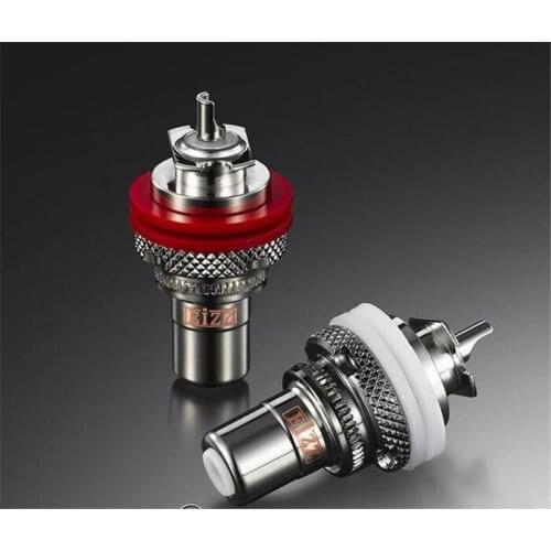 2PCS EIZZ EZ-104 RCA Signal Socket Signal Socket Jack AV Amplifier Tube Audio Terminal Amp Tellurium Copper non-magnetic