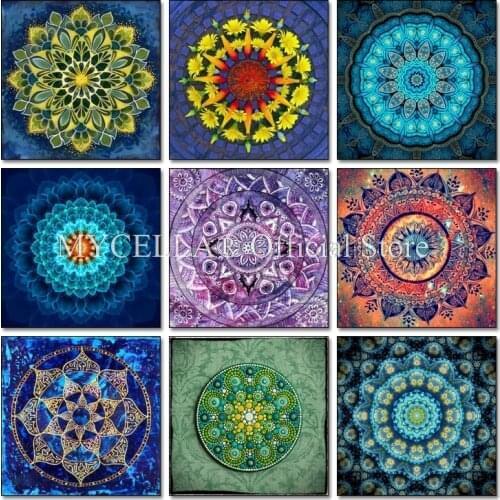 5D DIY Diamond Painting Cross Stitch Pattern Diamond Embroidery Mandala Flowers Religion Mosaic Full Round Rhinestone Home Decor